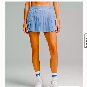 Lululemon High-Rise Pleated Tennis Skirt, blue Willow, size 8